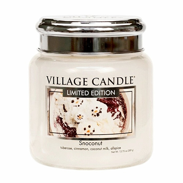 Village candle Snoconut - kokosy na sněhu vonná svíčka ve skle 390 g - cca 390 g