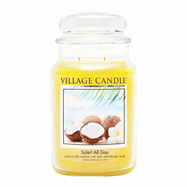 Village candle Soleil all day - den na pláži vonná svíčka ve skle 602 g - cca 602 g