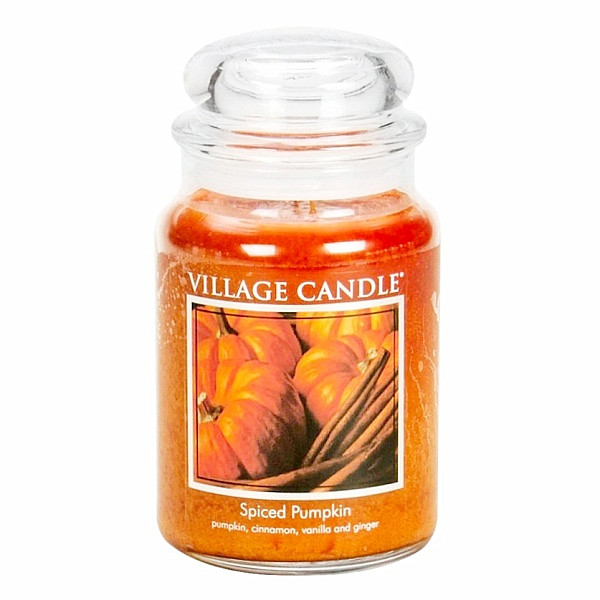 Village candle Spiced pumpkin - dýně a koření vonná svíčka ve skle 602 g - cca 602 g