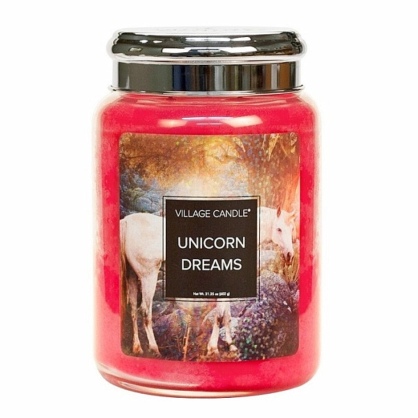 Village candle Unicorn dreams - sny Jednorožce vonná svíčka ve skle 602 g - cca 602 g