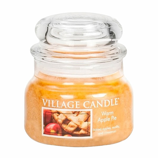 Village candle Warm apple pie - jablečný koláč vonná svíčka ve skle 262 g - cca 262 g