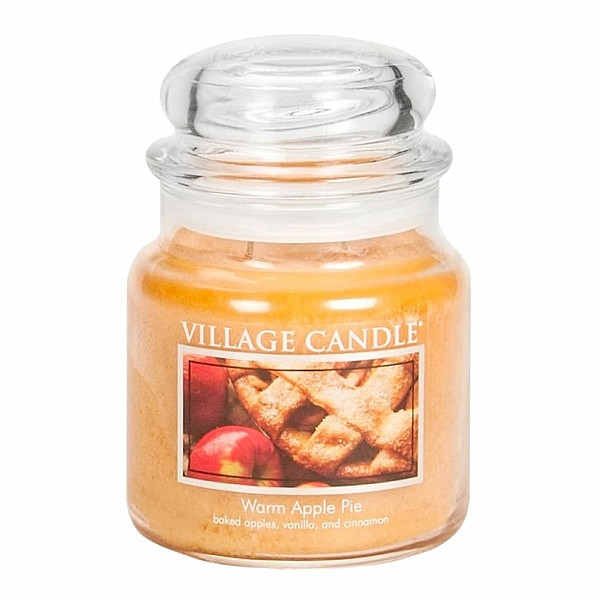 Village candle Warm apple pie - jablečný koláč vonná svíčka ve skle 390 g - cca 390 g