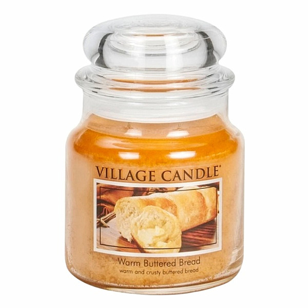 Village candle Warm buttered bread - teplé máslové houstičky vonná svíčka ve skle 390 g - cca 390 g