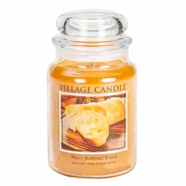 Village candle Warm buttered bread - teplé máslové houstičky vonná svíčka ve skle 602 g - cca 602 g