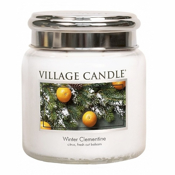 Village candle Winter clementine - Sváteční mandarinka vonná svíčka ve skle 390 g - cca 390 g