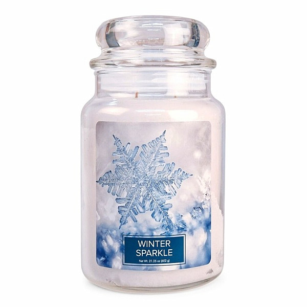 Village candle Winter sparkle - zimní jiskra vonná svíčka ve skle 602 g - cca 602 g