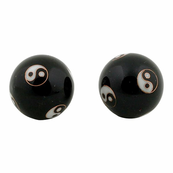 Zdravotní čínské meditační kuličky proti stresu Yin Yang black 4 cm - cca 4 cm