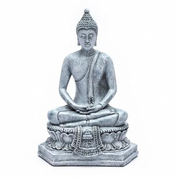 Buddha meditující na lotosovém květu thajská soška 18 cm - 18 cm