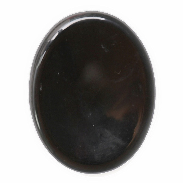 Obsidián černý ovál masážní hmatka 4 cm - cca 4 cm