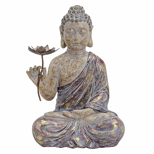 Buddha s lotosem japonská soška polyresin 48 cm - 48 cm