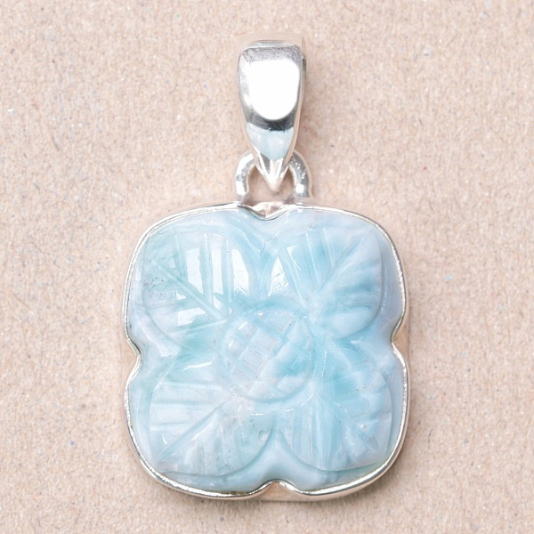 Larimar vyřezávaný přívěsek stříbro Ag 925 P41 - 2 cm