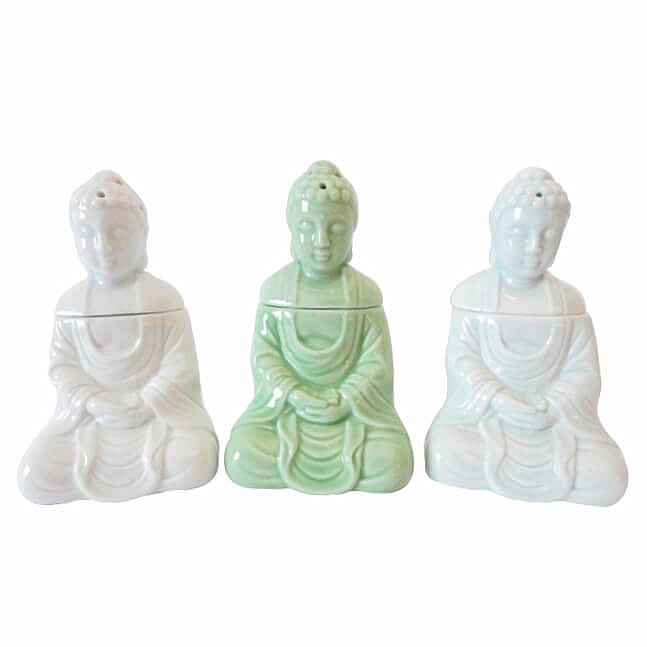 Aroma lampa keramická Buddha světle modrý - výška cca 15 cm