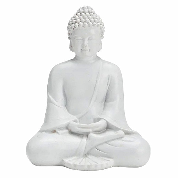 Buddha meditující japonská soška bílá 12 cm - 12 cm