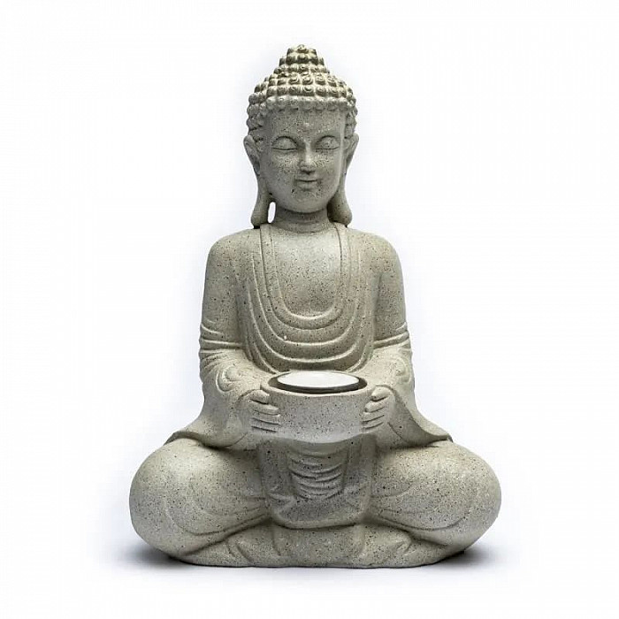 Buddha meditující se stojánkem na čajovou svíčku 27 cm - 27 cm