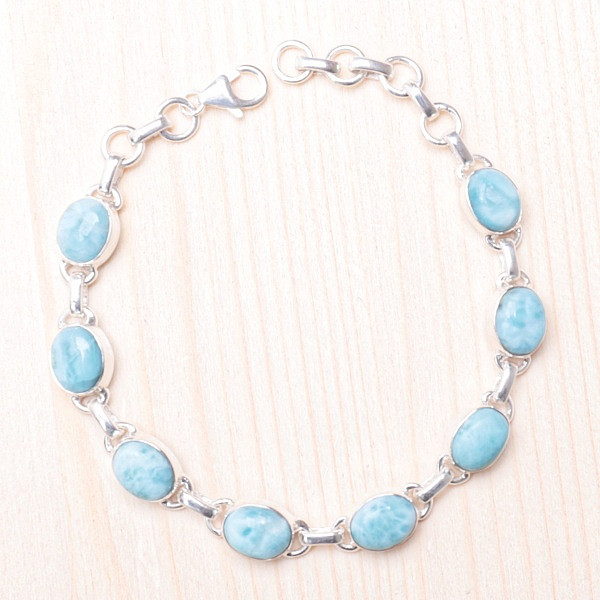 Larimar náramek stříbro Ag 925 B374 - 17 - 19