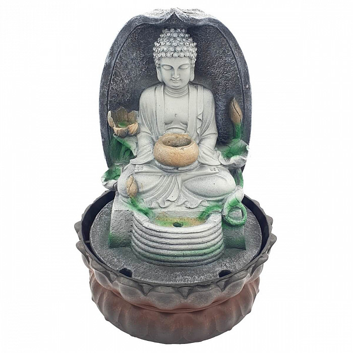 Pokojová fontána Buddha na lotosovém květu - cca 26 cm