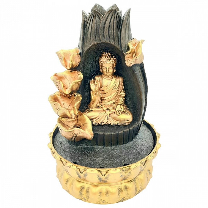 Pokojová fontána Buddha v lotosovém květu - cca 26 cm