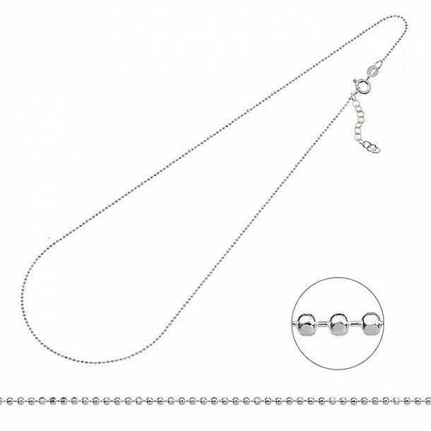 Stříbrný řetízek korálkový Ag 925 nastavitelná délka 50 - 55 cm - 50 - 55 cm