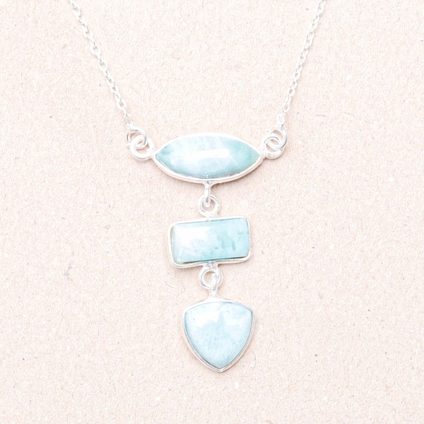 Larimar náhrdelník stříbro Ag 925 18338 - 41