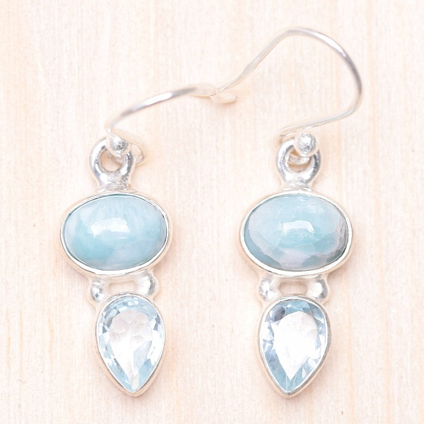 Larimar náušnice stříbro Ag 925 15598 - 1