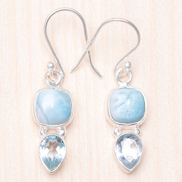 Larimar náušnice stříbro Ag 925 16014 - 1