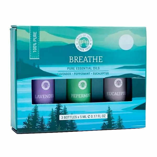 Song of India Sada 3 lahviček esenciálních olejů pro aromaterapii Breathe - 3 x 5 ml