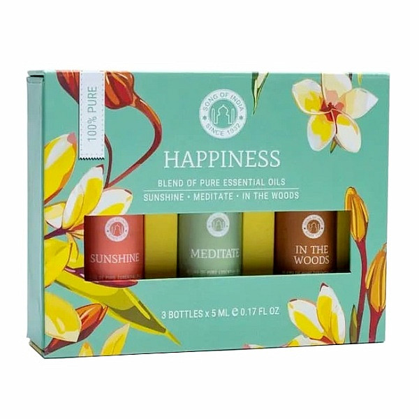 Song of India Sada 3 lahviček směsí esenciálních olejů pro aromaterapii Happiness - 3 x 5 ml