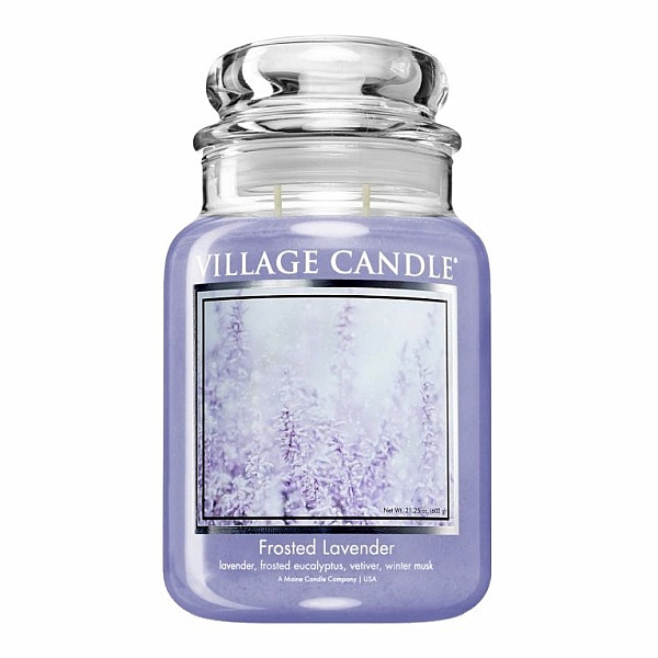 Village candle Frosted Lavender - Mrazivá levandule vonná svíčka ve skle 602 g - cca 602 g