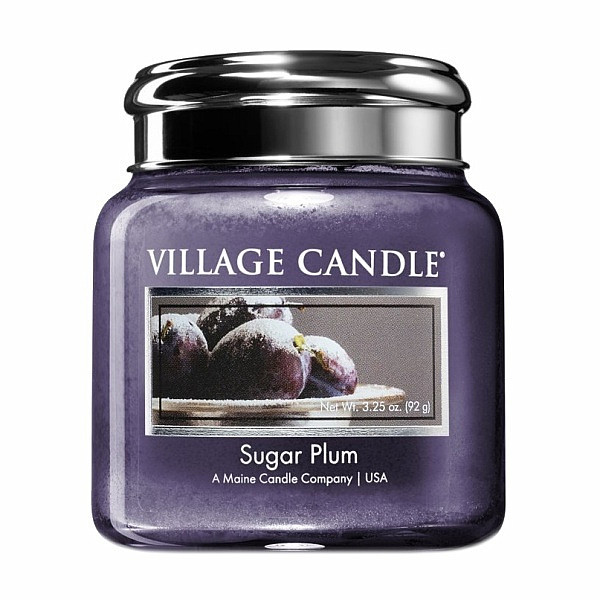 Village candle Sugar Plum - Sladká švestka vonná svíčka ve skle 92 g - cca 92 g