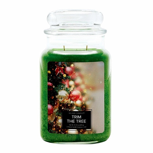 Village candle Trim the Tree - Zdobený stromek vonná svíčka ve skle 602 g - cca 602 g