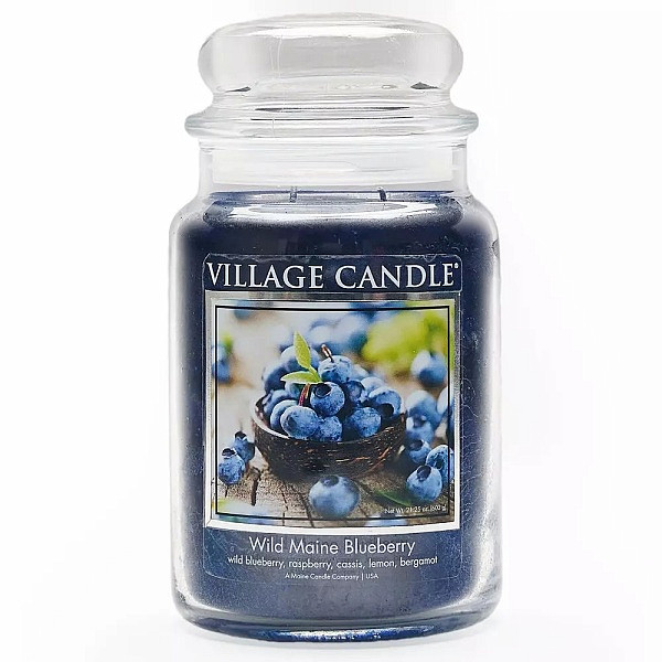 Village candle Wild Maine Blueberry - Divoká borůvka vonná svíčka ve skle 602 g - cca 602 g