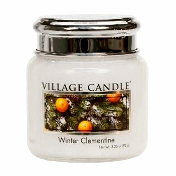 Village candle Winter clementine - Sváteční mandarinka vonná svíčka ve skle 92 g - cca 92 g