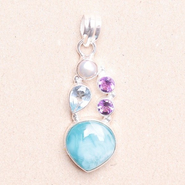 Larimar přívěsek stříbro Ag 925 61366 - 2