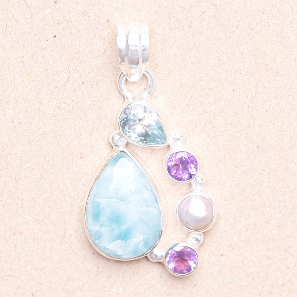 Larimar přívěsek stříbro Ag 925 61367 - 2