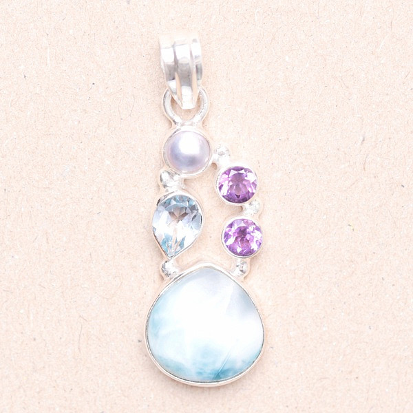 Larimar přívěsek stříbro Ag 925 61376 - 2