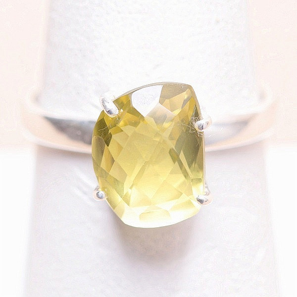 Topaz žlutý Lemon prsten stříbro Ag 925 R356 - 56 mm (US 7