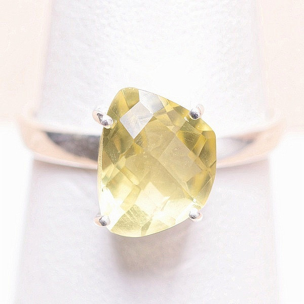 Topaz žlutý Lemon prsten stříbro Ag 925 R360 - 59 mm (US 9)