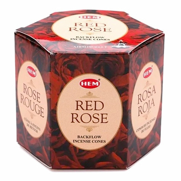 Vonné kužely pro tekoucí dým HEM Red Rose - 40 ks