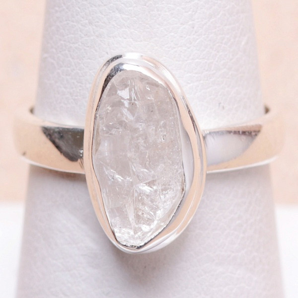 Herkimer diamant prsten stříbro Ag 925 95271 - 55 mm (US 7