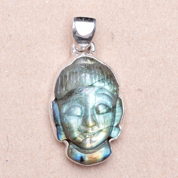 Labradorit Buddha extra přívěsek stříbro Ag 925 P340 - 2