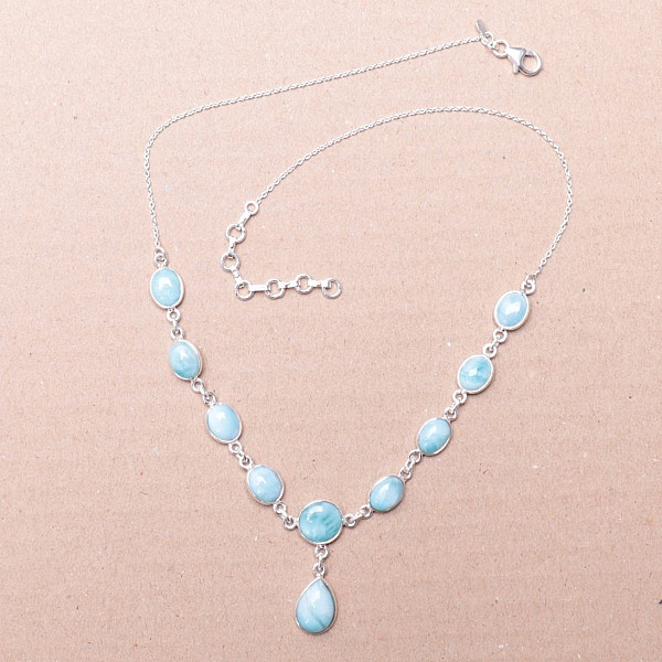 Larimar náhrdelník stříbro Ag 925 19486 - cca 42 - 46 cm