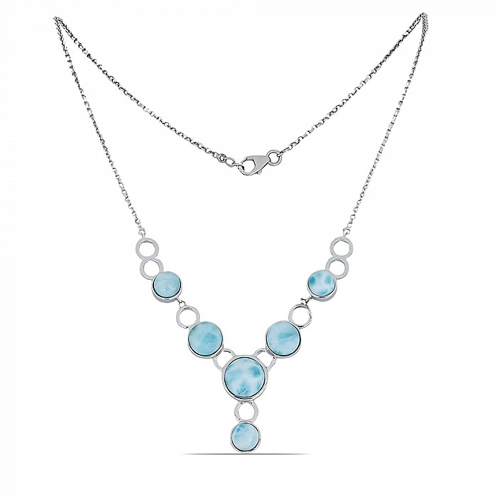 Larimar náhrdelník stříbro Ag 925 VNECK049762 - 46 - 50 cm