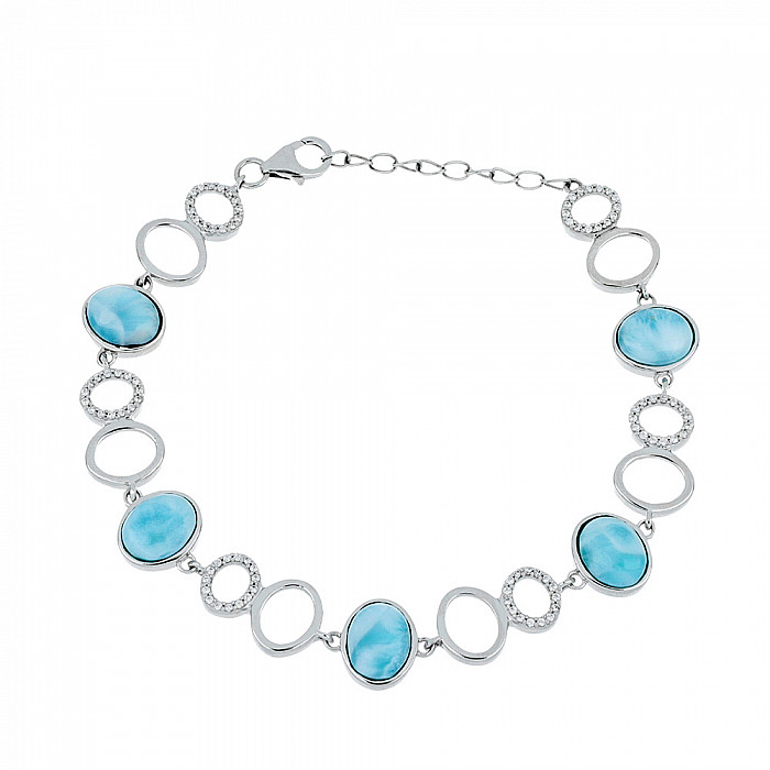 Larimar náramek stříbro Ag 925 VB049768 - 20 - 22