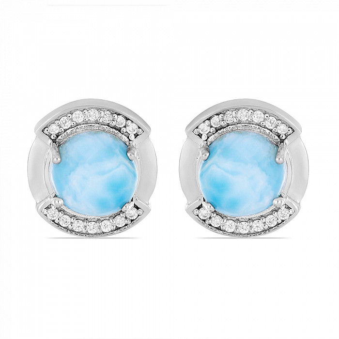 Larimar náušnice stříbro Ag 925 VE049757 - 1