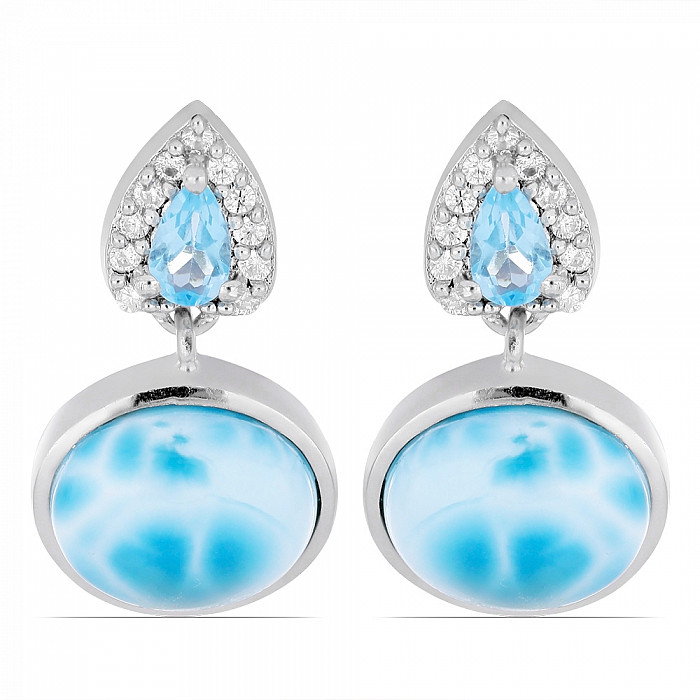 Larimar náušnice stříbro Ag 925 VE049761 - 1