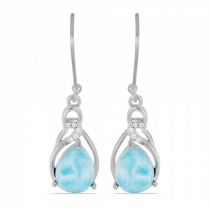 Larimar náušnice stříbro Ag 925 VE049767 - 2 cm