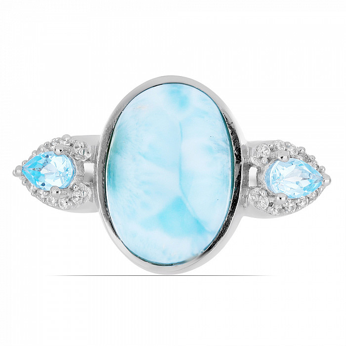 Larimar prsten stříbro  Ag 925 VR049766 - 52 mm (US 6)