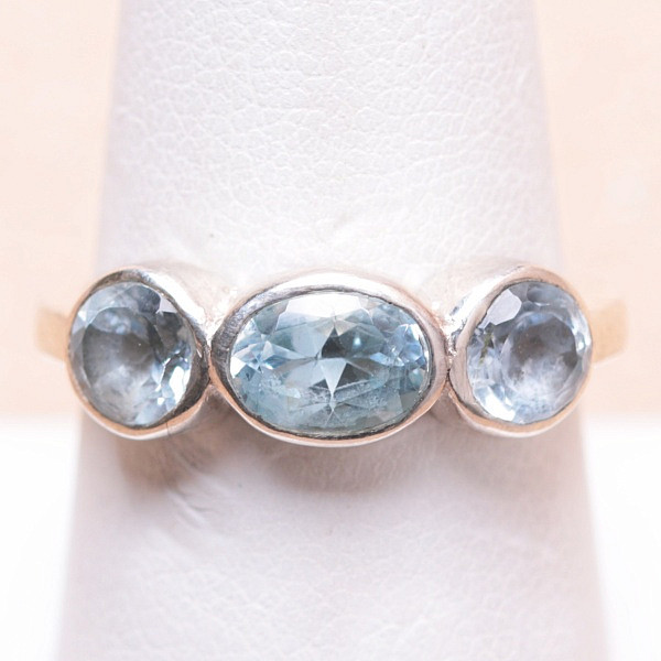 Topaz modrý design prsten stříbro Ag 925 32694 - 56 mm (US 8)