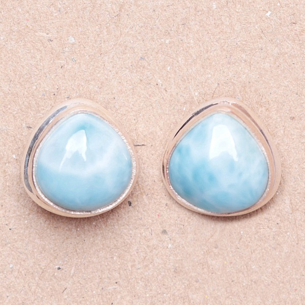 Larimar náušnice stříbro Ag 925 96520 - 1 cm