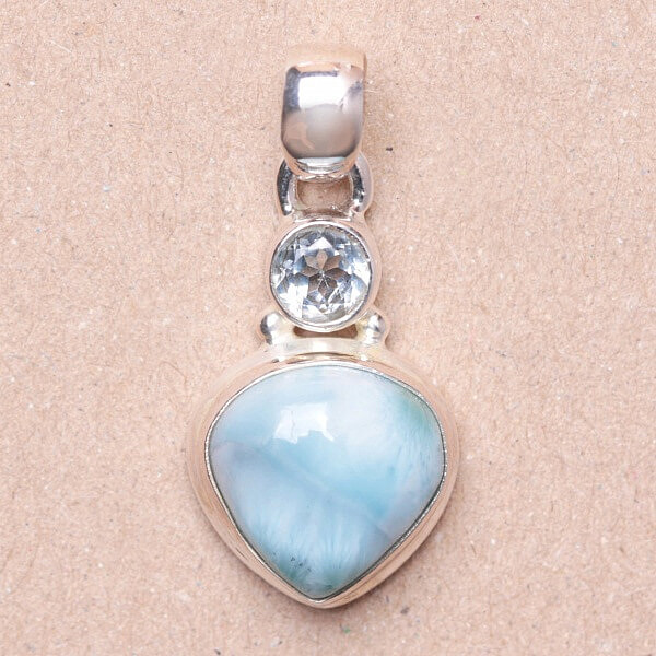 Larimar přívěsek stříbro Ag 925 15497 - 2 cm